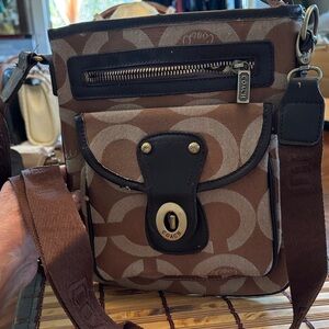 Coach Brown and Tan Messenger Bag